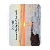 Photo of Sun and Bible Verse Name マグネット (縦)