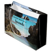 Photo of Tropical Island Coast & Sea誕生日 ラージペーパーバッグ (正面アングル)