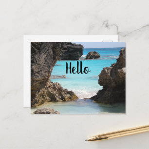 Photo of Tropical Island Coast & Sea Hello ポストカード
