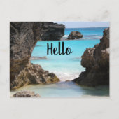 Photo of Tropical Island Coast & Sea Hello ポストカード (正面)