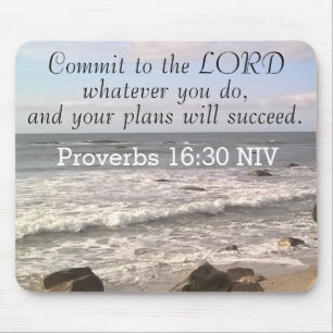 Photo of Wavy Shore Proverbs Bible Verse マウスパッド