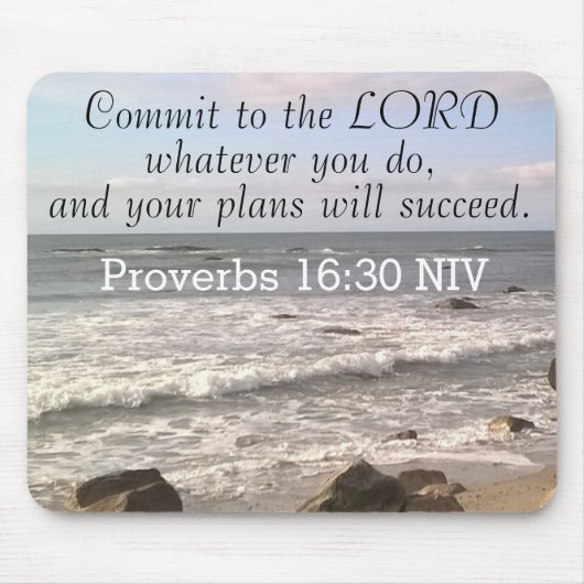 Photo of Wavy Shore Proverbs Bible Verse マウスパッド (正面)