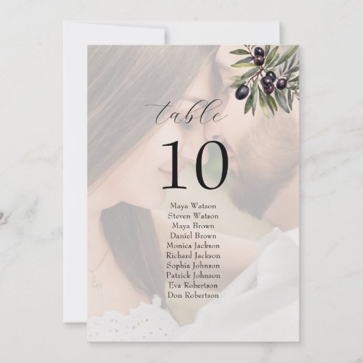 Photo Olive Ivory Wedding Seating Chart (裏面)