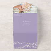 Photo on BackシンプルモダンLavender結婚's オールインワン招待状 (外側)