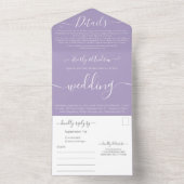 Photo on BackシンプルモダンLavender結婚's オールインワン招待状 (内側)