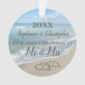 Photo on Back初めてのクリスマスTogetherビーチ オーナメント (正面)