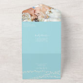 Photo on Back Aquaティール(緑がかった色)Blue Hummingbird All オールインワン招待状 (外側)