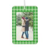 Photo on Green Gingham Plaid カーエアーフレッシュナー (正面)
