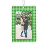 Photo on Green Gingham Plaid カーエアーフレッシュナー (裏面)