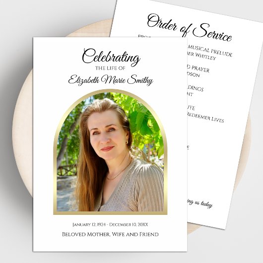 Photo on White葬式または生活お祝い プログラム