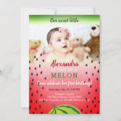 Photo One in a Melon 1st Birthday 招待状 (正面)