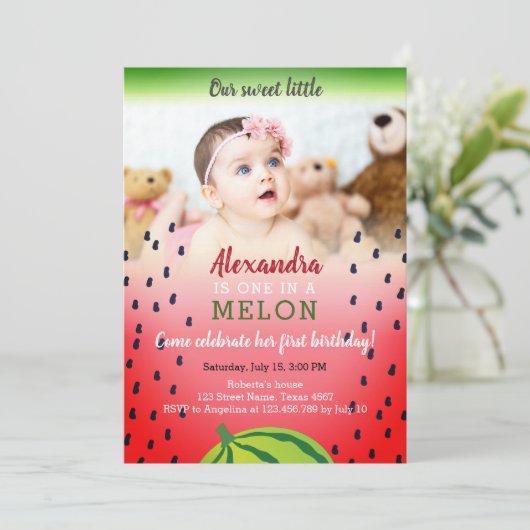 Photo One in a Melon 1st Birthday 招待状 (スタンド正面)