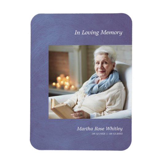 Photo One Remember 親愛 Blue Metallicフェイク Effect マグネット (縦)