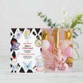 Photo Onederland Alice in Wonderland 1st Birthday 招待状 (スタンド正面)