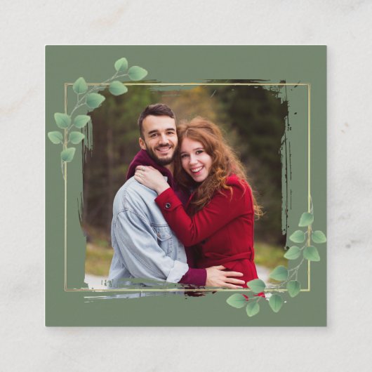 Photo Online QR Code Modern Minimalist Wedding エンクロージャーカード (裏面)