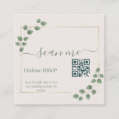 Photo Online QR Code Modern Minimalist Wedding エンクロージャーカード (正面)