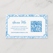 Photo Online RSVP QR Code Blue Seashell Watercolor エンクロージャーカード (正面)