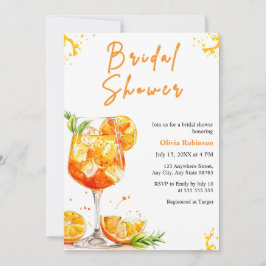 Photo Orange Cocktail Aperol Spritz Bridal Shower  招待状