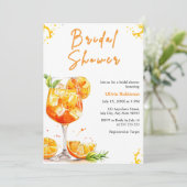 Photo Orange Cocktail Aperol Spritz Bridal Shower  招待状 (スタンド正面)