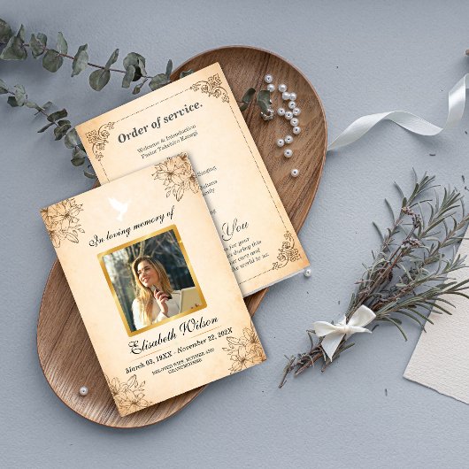 Photo Order of Service Funeral – In Loving Memory プログラム