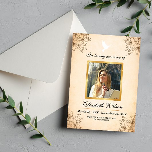 Photo Order of Service Funeral – In Loving Memory プログラム