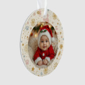 Photo Ornament – Golden Fireworks, Paw Prints オーナメント (正面)