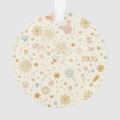 Photo Ornament – Golden Fireworks, Paw Prints オーナメント (裏面)