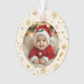 Photo Ornament – Golden Fireworks, Paw Prints オーナメント (正面)