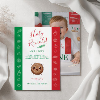 Photo Our Little Meatball is One Birthday Party サンキューカード