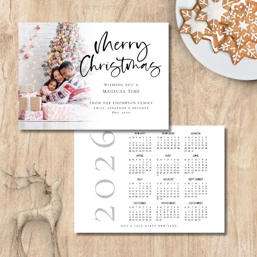 Photo Overlay 2026 Calendar Merry Christmas  シーズンカード
