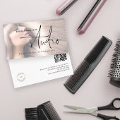 Photo Overlay Logo QR Code Hair Studio 名刺