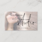 Photo Overlay Logo QR Code Hair Studio 名刺 (正面)