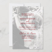 Photo Overlay Lovely Red Text Minimalist Wedding 招待状 (正面)