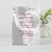 Photo Overlay Lovely Red Text Minimalist Wedding 招待状 (スタンド正面)