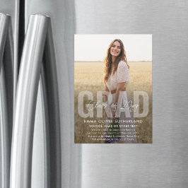 Photo Overlay Magnetic Graduation Announcement マグネット招待状