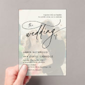Photo Overlay Modern Elegant Calligraphy Wedding アクリル招待状 (インサイチュ (ポータブル))