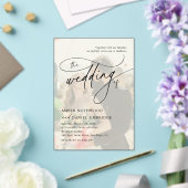 Photo Overlay Modern Elegant Calligraphy Wedding アクリル招待状 (インサイチュ (ウェディング))