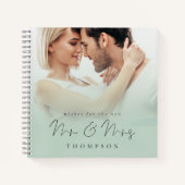 Photo Overlay Wishes New Mr. Mrs. Sage Guest Book ノートブック (正面)