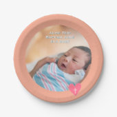 Photo Paper Plate Baptism Orange Shower ペーパープレート (正面)
