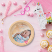 Photo Paper Plate Baptism Orange Shower ペーパープレート (パーティー)