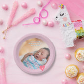 Photo Paper Plate Baptism Pink Shower ペーパープレート (パーティー)