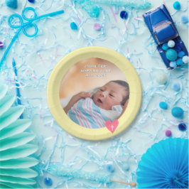 Photo Paper Plate Baptism Yellow Shower ペーパープレート