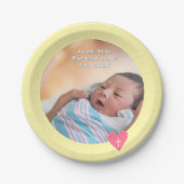 Photo Paper Plate Baptism Yellow Shower ペーパープレート (正面)