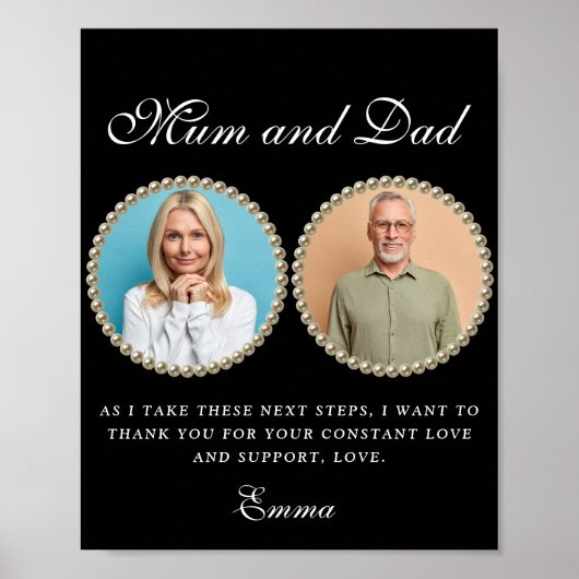 Photo Parents of the Bride Gift Thank You Gift Pos ポスター (正面)