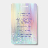 Photo Pastel Holographic Modern バッジ (裏面)