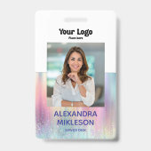 Photo Pastel Holographic Modern バッジ (正面)