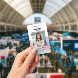 Photo Pastel Holographic Modern バッジ