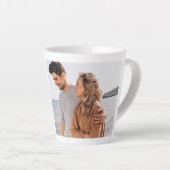 Photo Peach Pink Mug Hearts Stamp Love Latte Mug カフェラテマグ (右アングル)