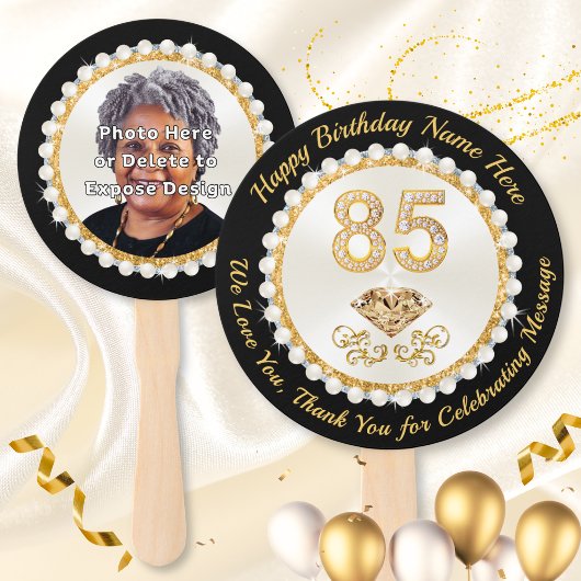 Photo Personalize, Party Favors for 85th Birthday, ハンドファン