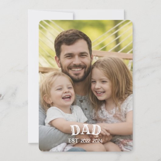 Photo Personalized Dad Est  シーズンカード (正面)